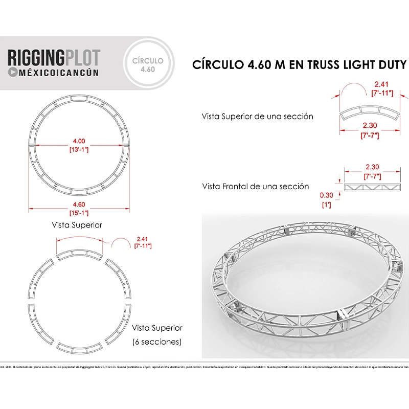 círculo en truss de aluminio mk4.60mts EN MÉRIDA