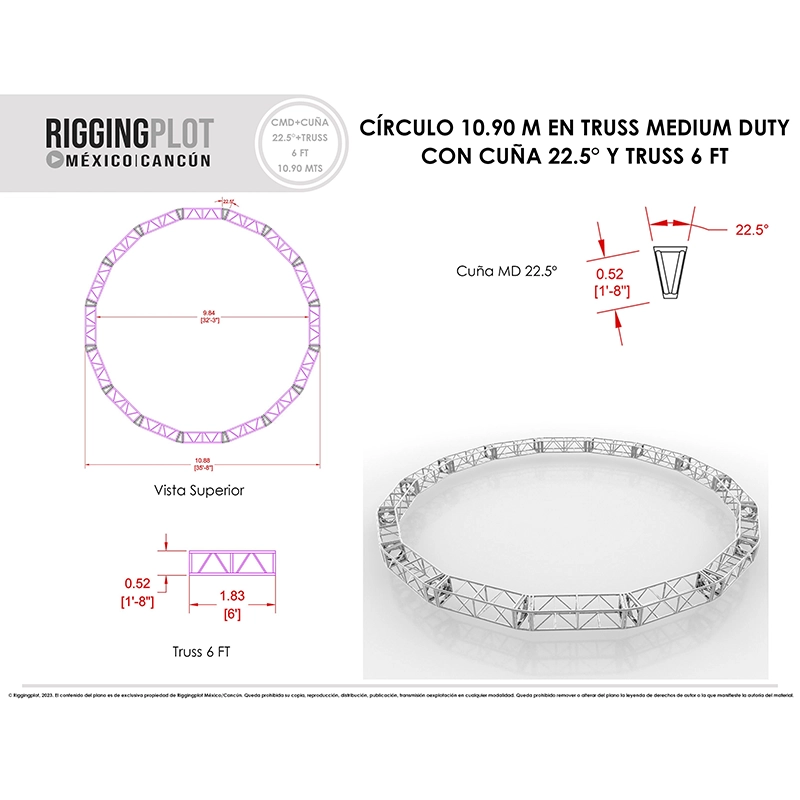 CÍRCULO EN TRUSS MEDIUM DUTY 10.90MTS 
