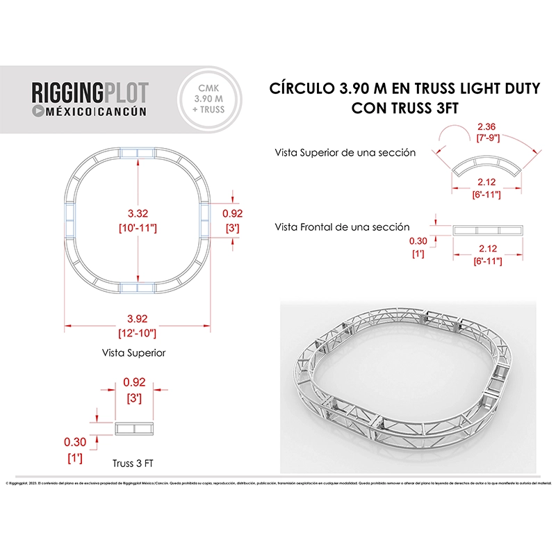 circulo en truss 3.90mts EN MÉRIDA