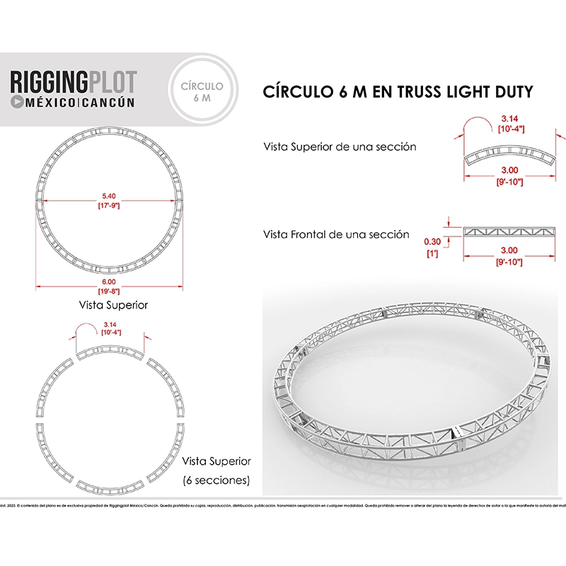 truss mk circular de aluminio de 6mts EN MÉRIDA