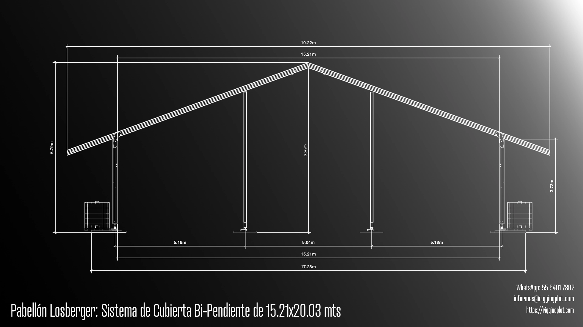 ficha tecnica carpa losberger 15.21 X 20.03 mts Riggingplot MÉRIDA