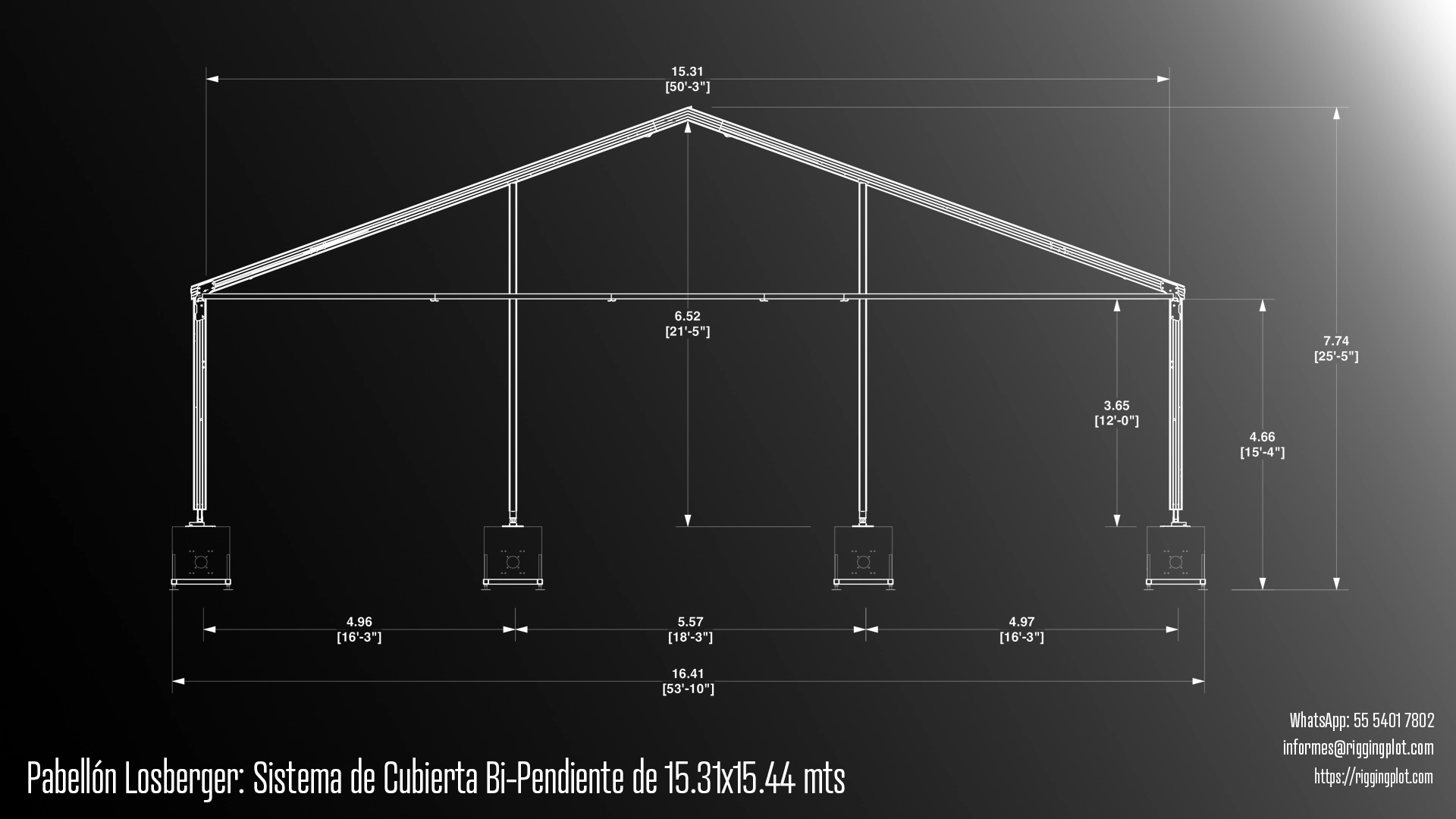 ficha técnica carpa losberger 15x15mts riggingplot MÉRIDA