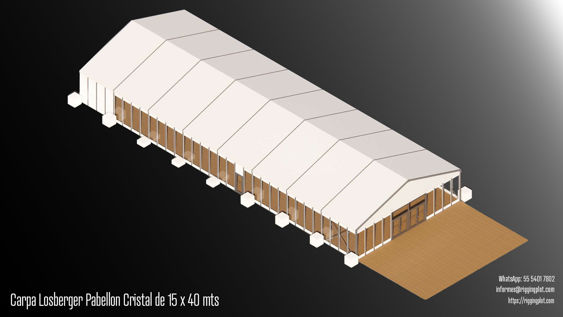 ficha tecnica carpa losberger 19.22 X 20.03 mts riggingplot merida