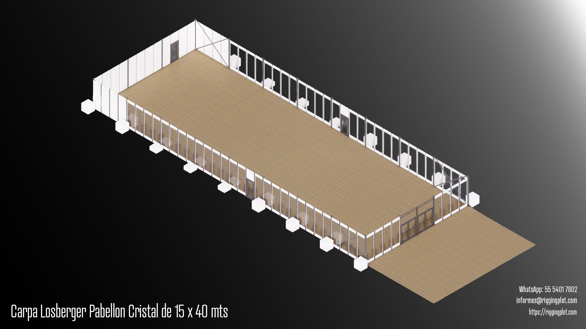 ficha tecnica carpa losberger 19.22 X 20.03 mts riggingplot merida