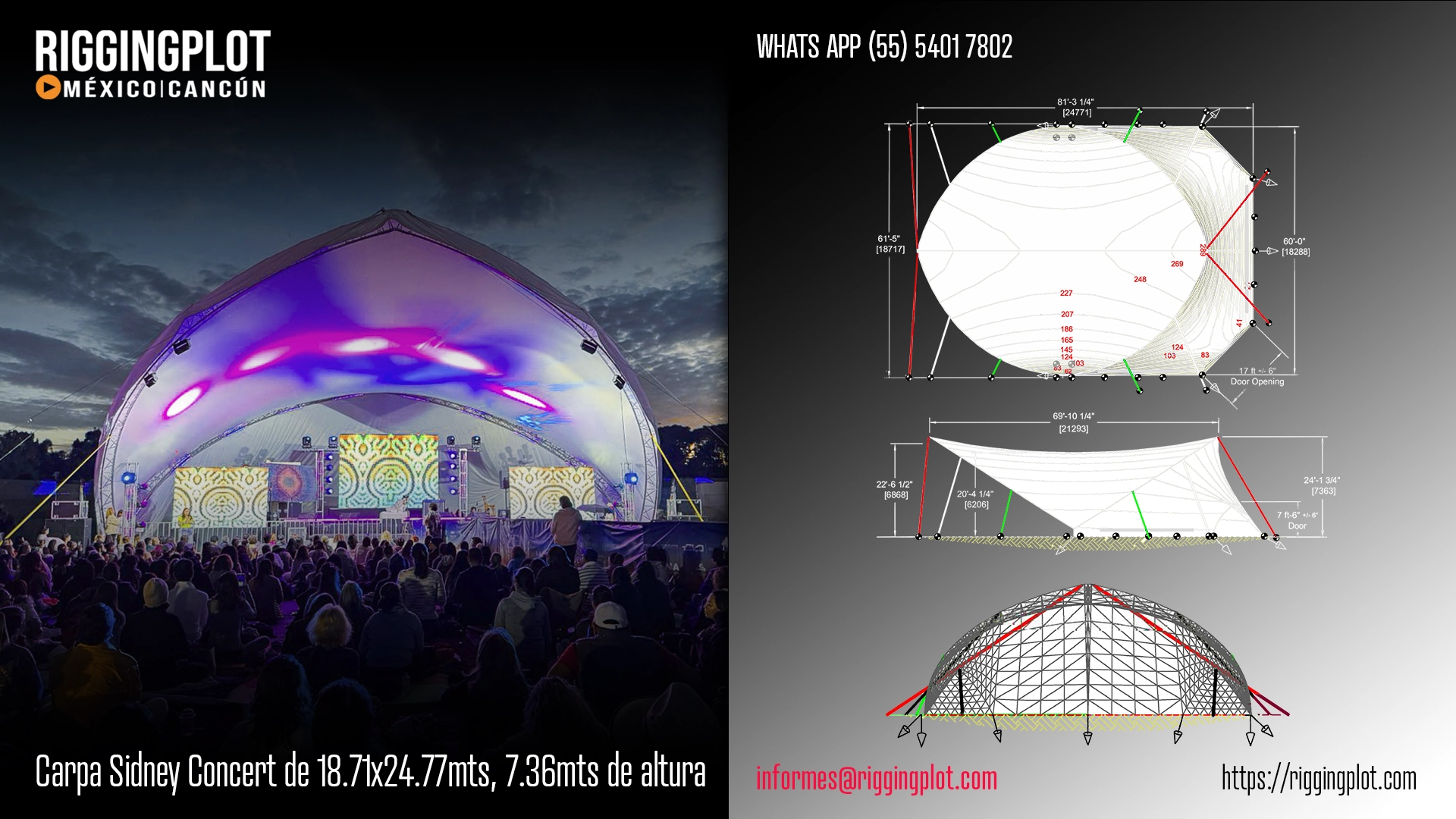 ficha tecnica carpa sidney concert riggingplot MÉRIDA