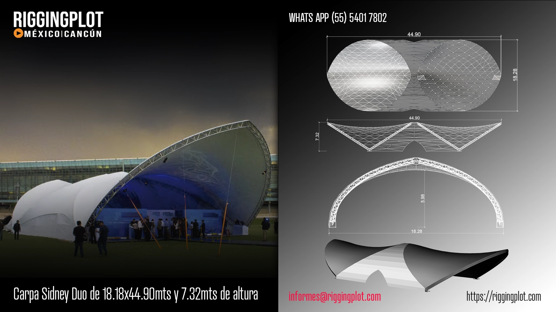 ficha tecnica carpa sidney duo riggingplot MÉRIDA