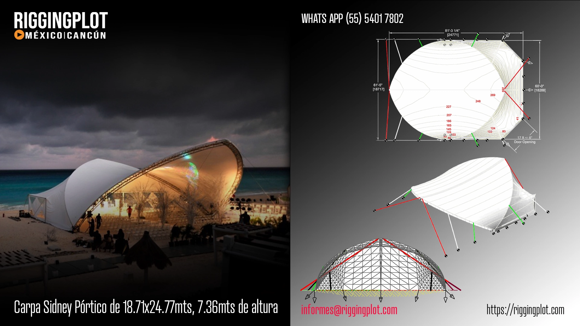 ficha tecnica carpa sidney portico riggingplot MÉRIDA