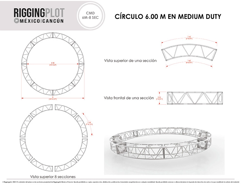 TRUSS CIRCULAR CMD 8 SECC. 6MTS DIAMETRO MÉRIDA