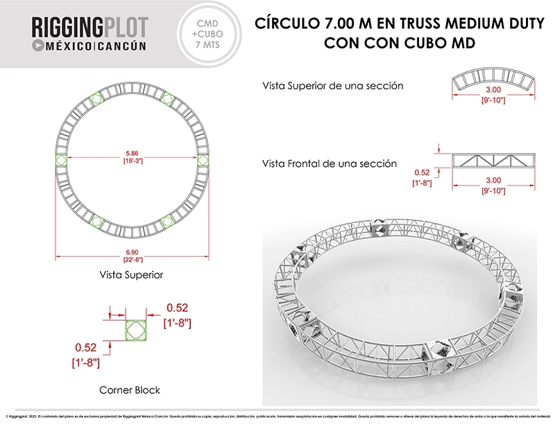 FICHA TÉCNICA TRUSS CIRCULAR MEDIUM DUTY DE 7.00MTS DÍAMETRO MÉRIDA