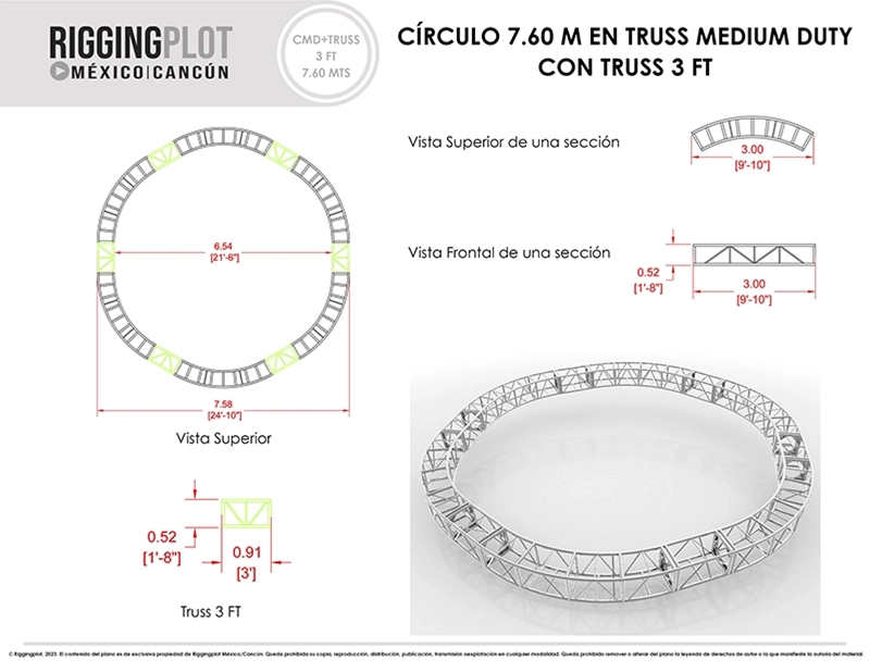 FICHA TÉCNICA TRUSS CIRCULAR MEDIUM DUTY DE 10.50MTS DÍAMETRO MÉRIDA