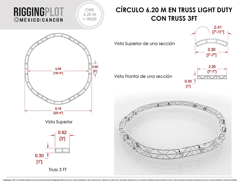 RENTA DE TRUSS CIRCULAR CMK + TRUSS 6.2MTS DE DÍAMETRO PARA LA INDUSTRIA DEL ENTRETENIMIENTO EN MÉRIDA, TULÚM, PLAYA DEL CARMEN, E ISLA MUEJERES