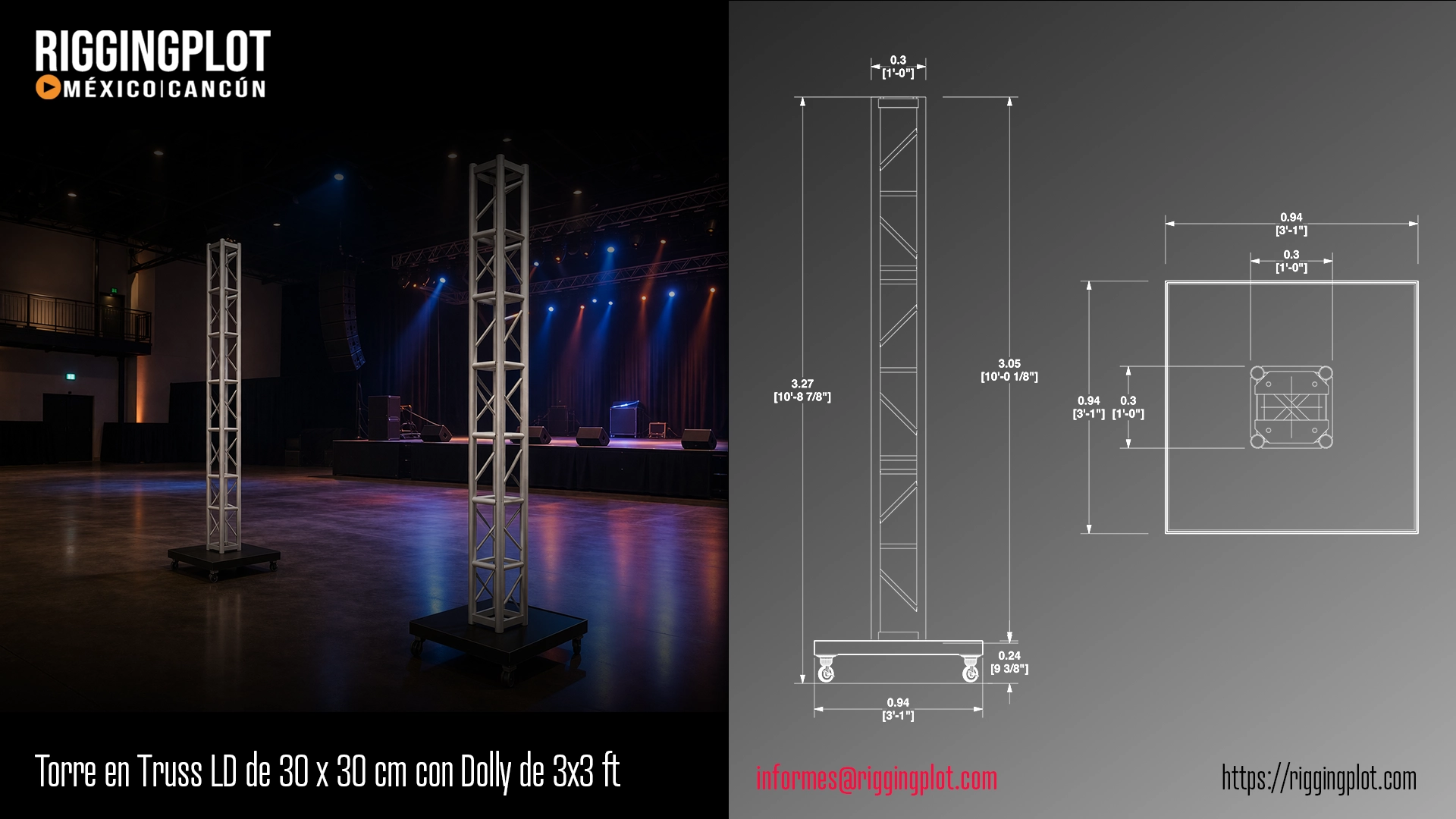 FICHA TÉCNICA TORRE DE TRUSS MK DE 10FT EN DOLLY MÉRIDA