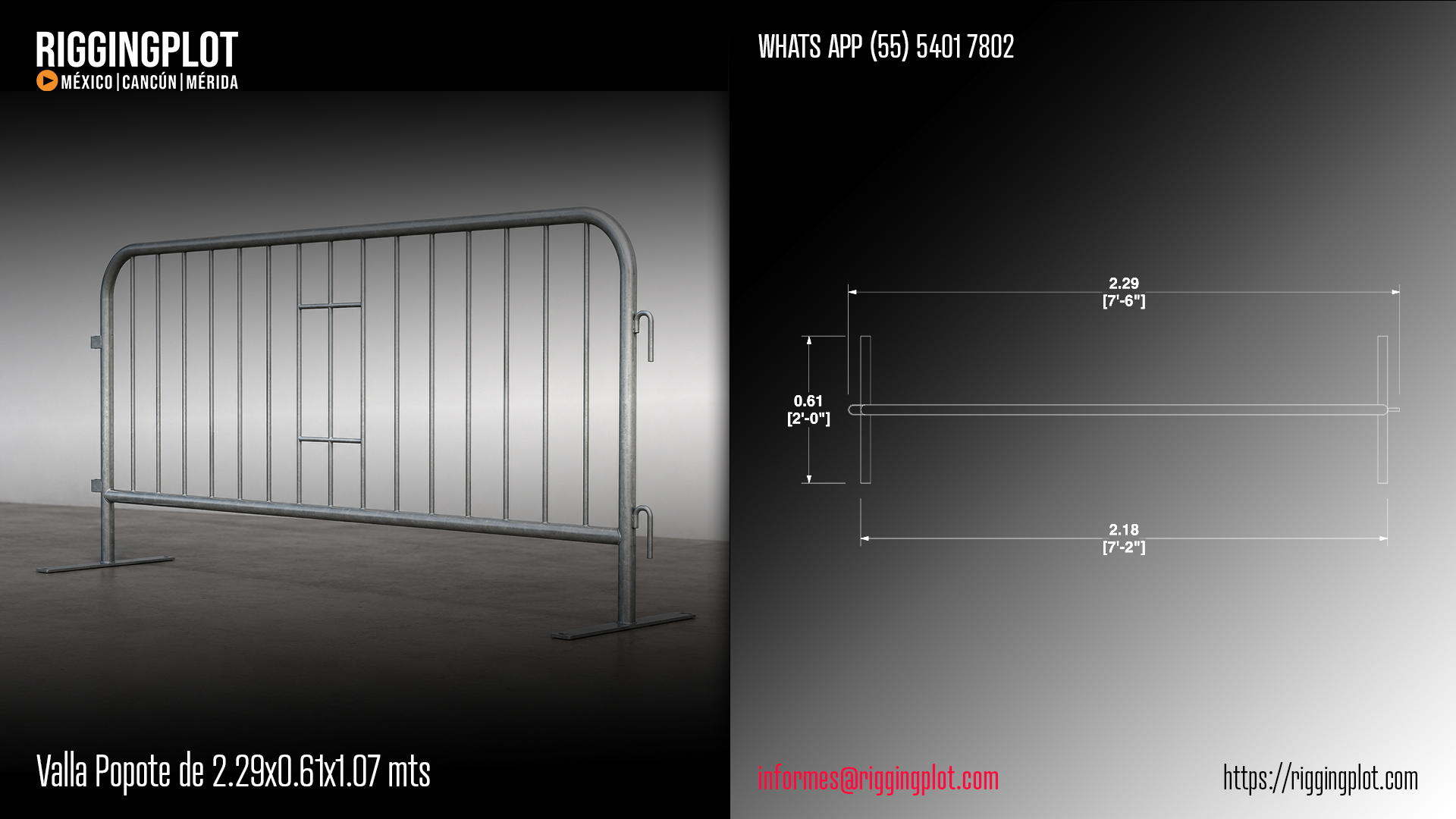 La Valla popote  1.09 x 1.21 mts está diseñada para brindar seguridad y control de público en conciertos, festivales y eventos masivos. Fabricada en aluminio de alta resistencia, ofrece durabilidad, fácil instalación y una integración eficiente con sistemas de contención profesional.