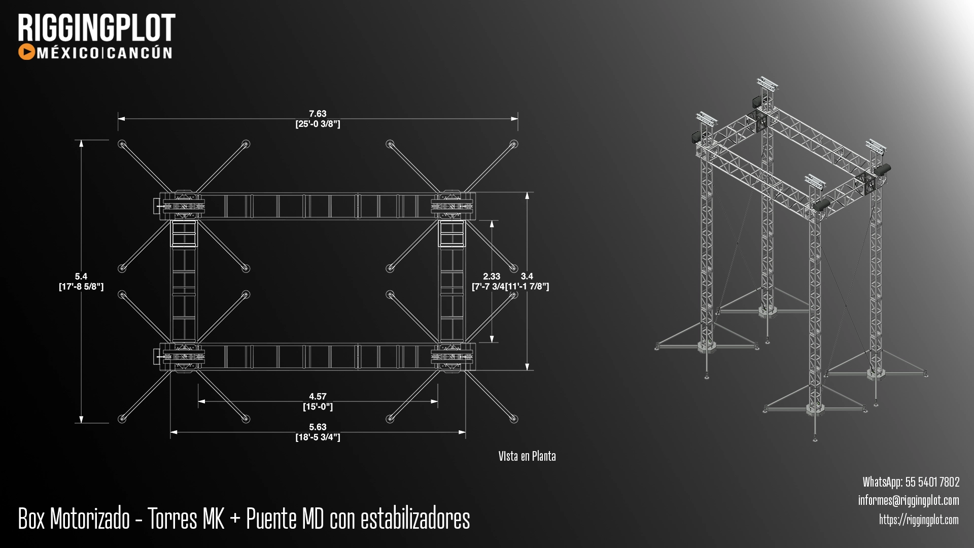 ficha técnica ground support md 4.57 x 2.33 mts riggingplot MÉRIDA