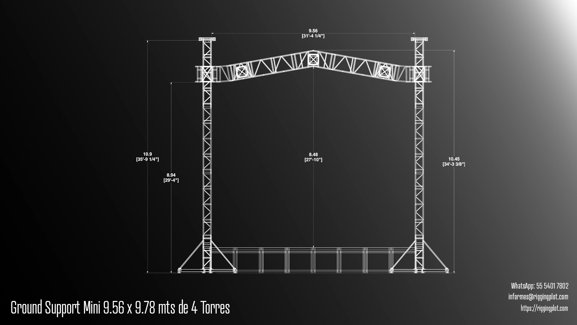 ficha técnica ground support md 9.56x9.78 mts Riggingplot MÉRIDA