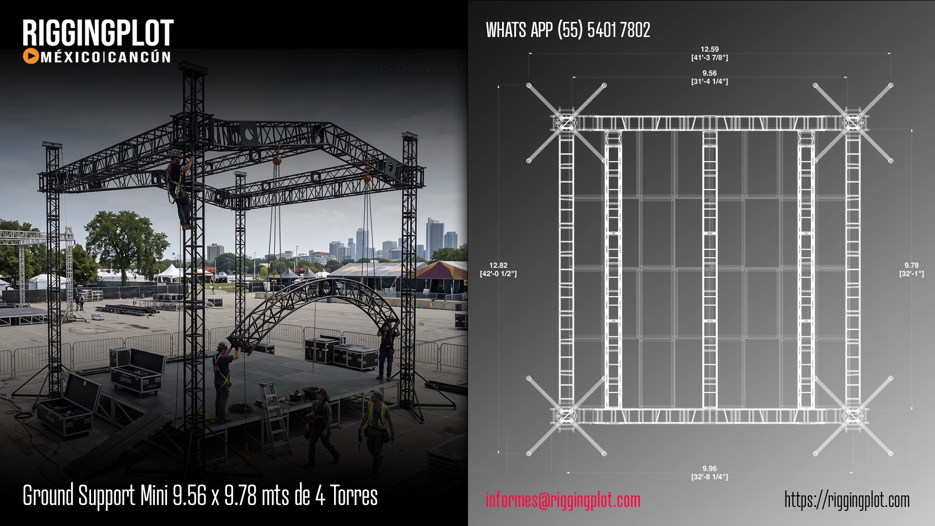 ficha técnica ground support md 9.56x9.78 mts Riggingplot MÉRIDA