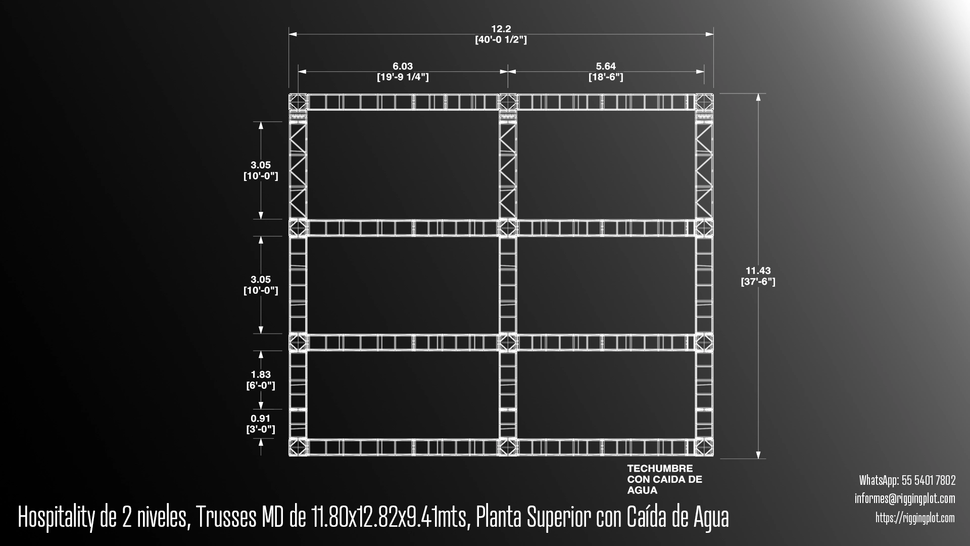 FICHA TÉCNICA HOSPITALITY MD DE 2 NIVELES 11.80X12.82MTS MÉRIDA