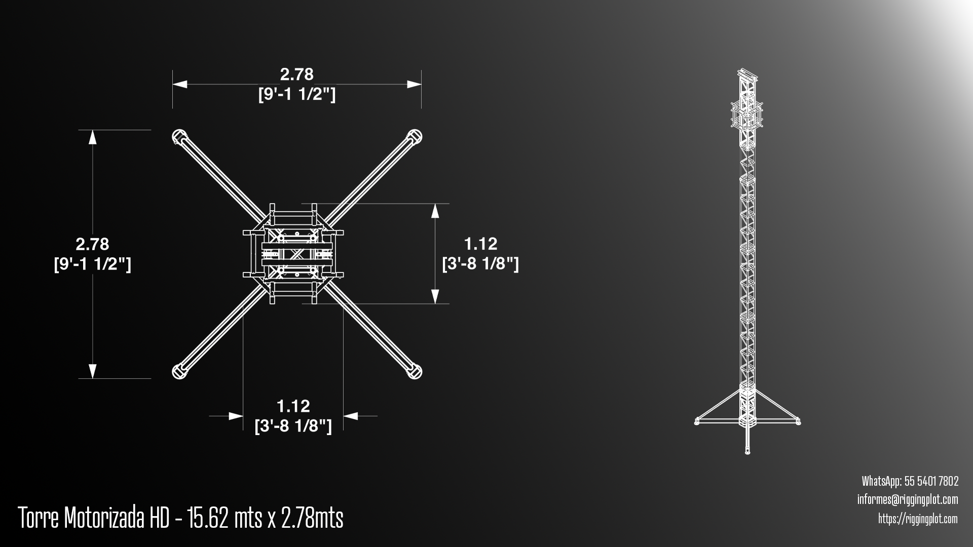 RENTA Y VENTA DE TORRE MOTORIZADA EN TRUSS MEDIUM DUTY DE 15.93 MTS DE ALTO CON ESTABILIZADORES Y CUBO DESLIZABLE EN ALUMINIO PARA LA INDUSTRIA DEL ENTRETENIMIENTO EN MÉRIDA, TULÚM, PLAYA DEL CARMEN, E ISLA MUEJERES